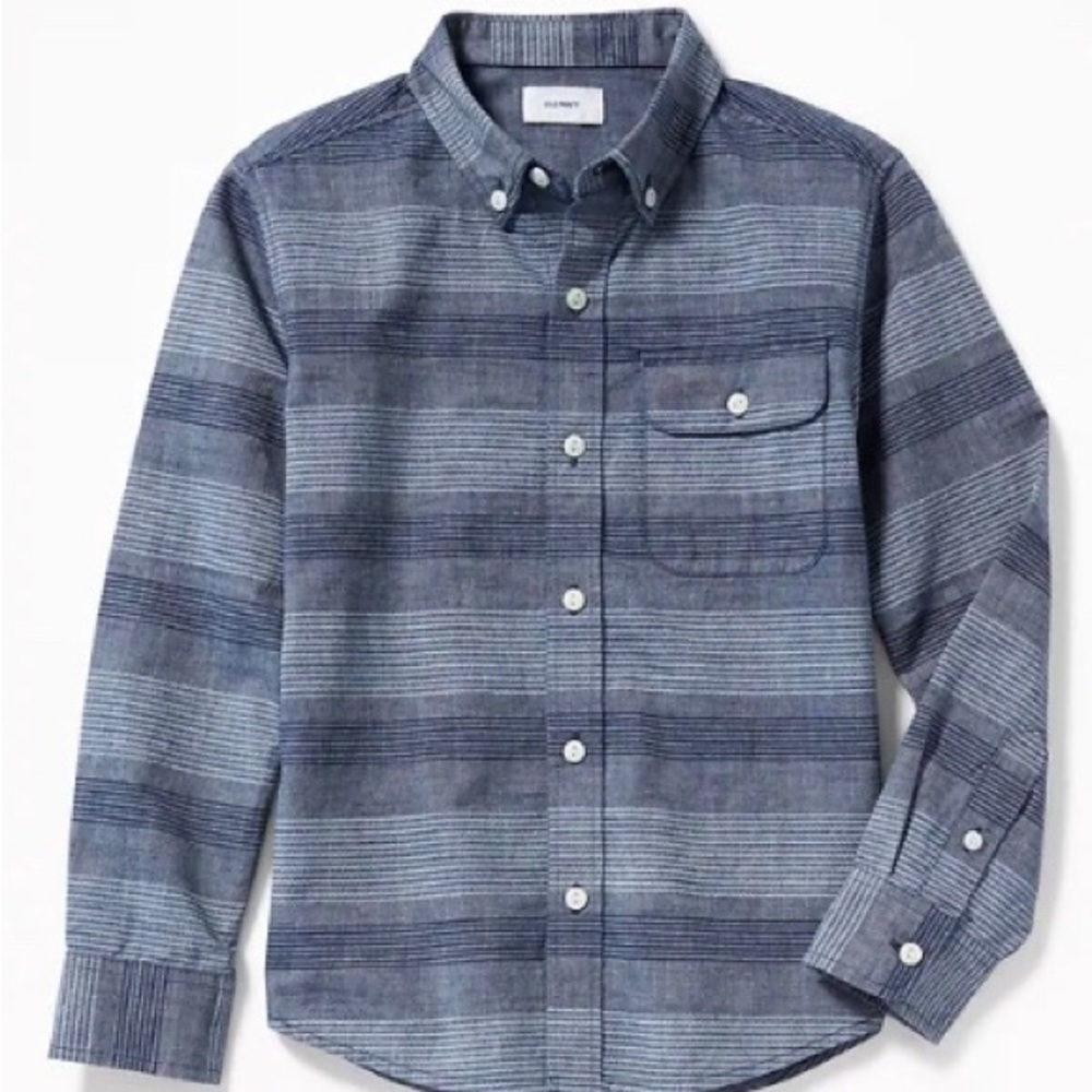 BNWT Old Navy Dobby Cotton Striped Button Down Shirt - Picture 1 of 6